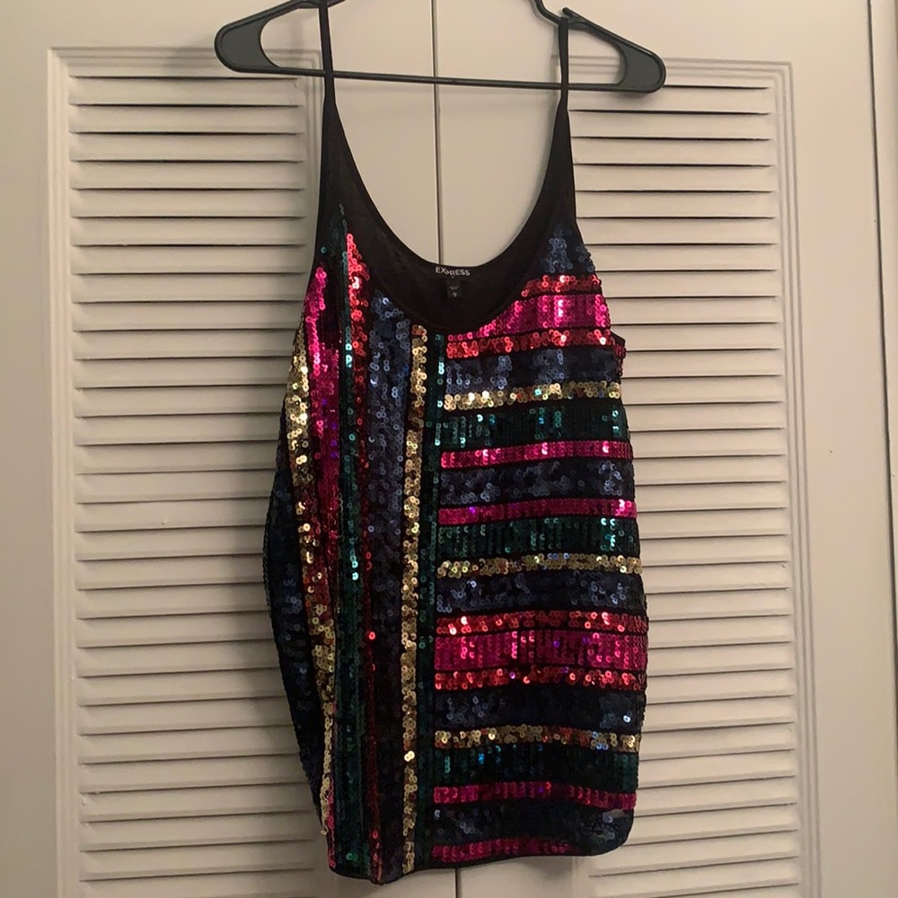 Express - Multi-colored Sequin Top